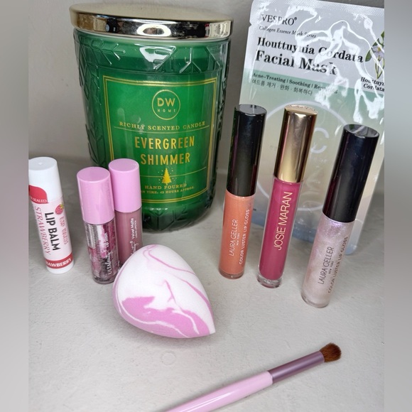 Laura Geller Other - Set of 10: Josie Maran, 2 Laura Geller, 2.6lb Candle, 2 lip products and more